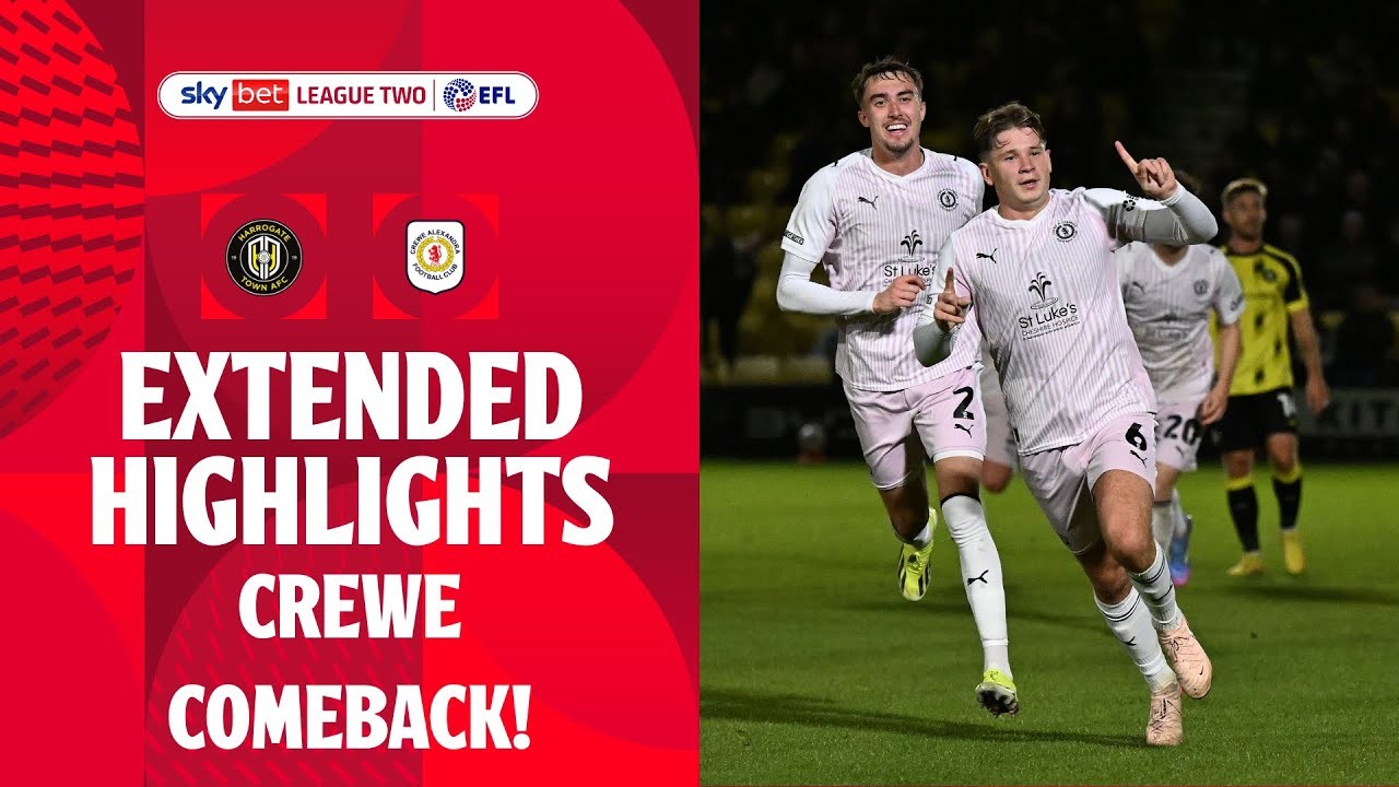 #ไฮไลท์ฟุตบอล [ ฮาโรเกต ทาวน์ 1 - 2 ครูว์ อเล็กซานดร้า ] ลีกทู อังกฤษ 2025/7.10.68