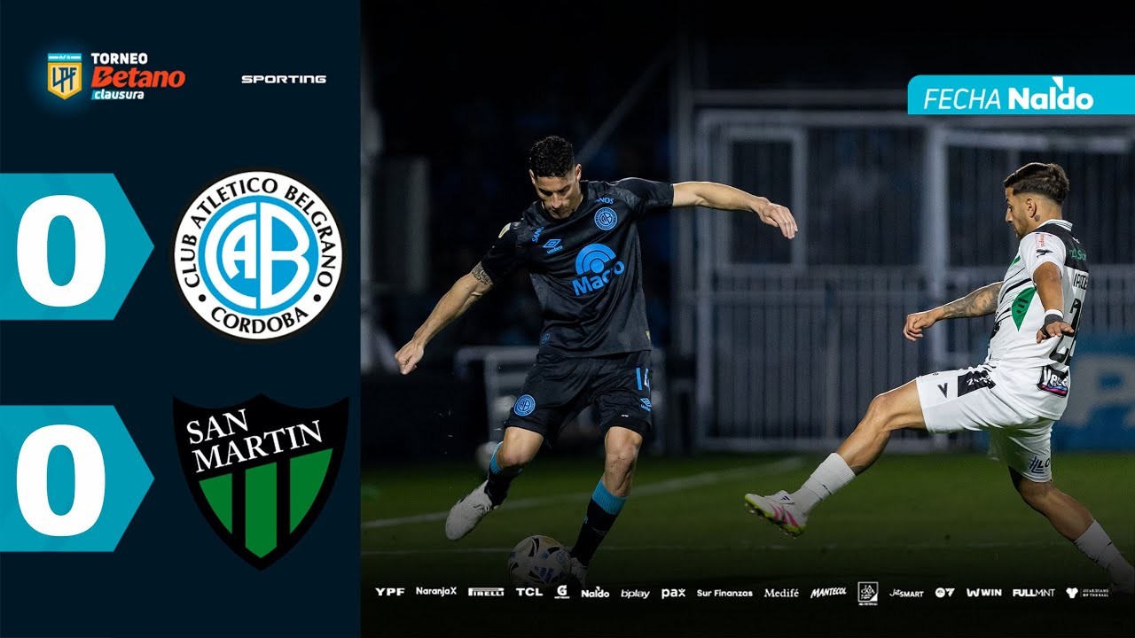 #ไฮไลท์ฟุตบอล [ เบลกราโน่ 0 - 0 ซานมาร์ติน ซานฮวน ] อาร์เจนติน่า พรีเมียร์ ดิวิชั่น 2025/12.9.68