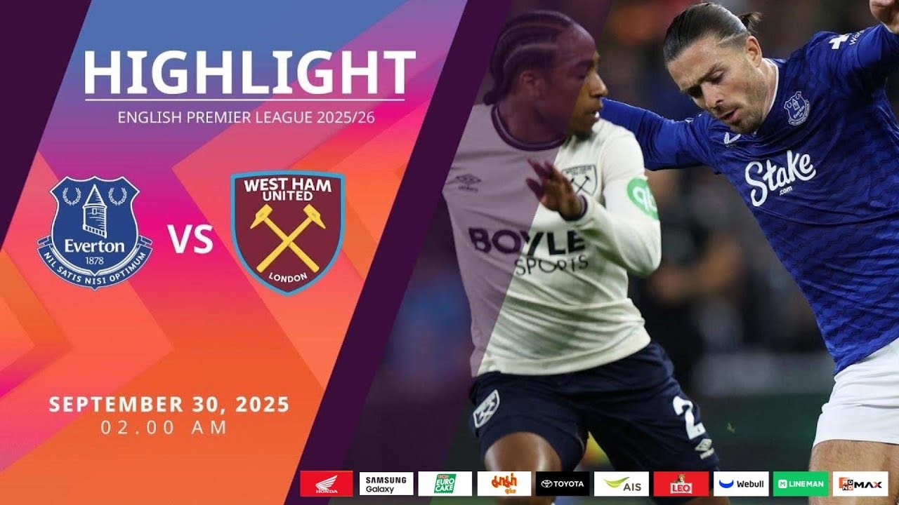 #ไฮไลท์ฟุตบอล [ เอฟเวอร์ตัน 1 - 1 เวสต์แฮม ยูไนเต็ด ] พรีเมียร์ลีก อังกฤษ 2025/30.9.68